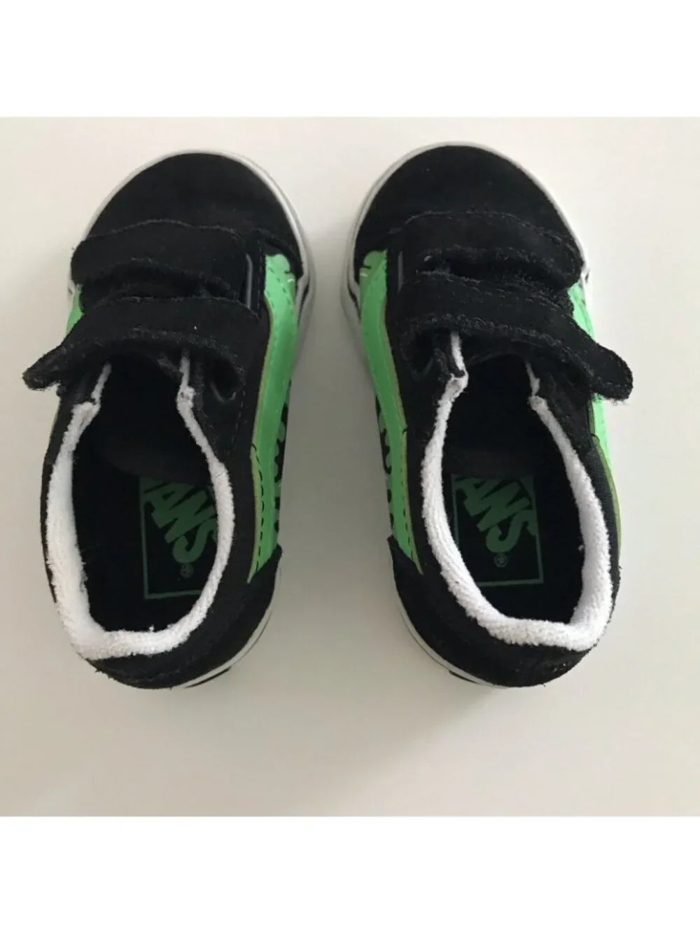 Vans Shoes Slime Old Skool Toddler Boy 5 Glows Black Green Skater Sneaker Suede